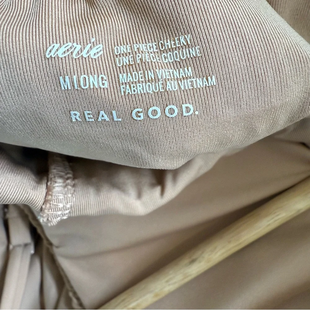 Aerie Tan One-Piece Swimsuit Medium-Long - Picture 6 of 10